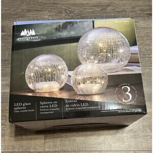 Evergreen, Set 3 - LED Glass Spheres Towers | Hand-blown Glass